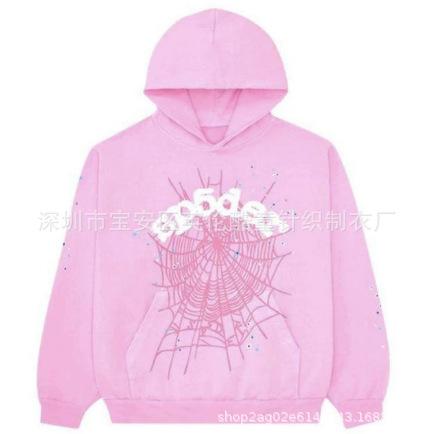 Fashion trend foam sp5der spider web print loose hooded sweater couple jumper hoodie