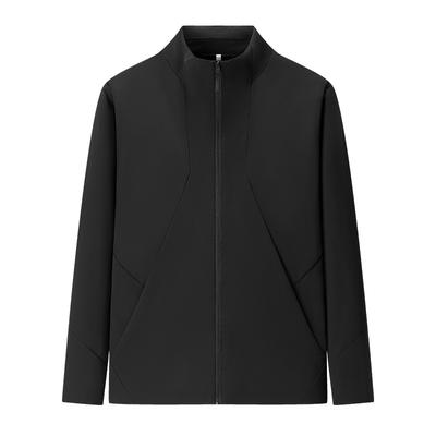 Casual Versatile Stand Up Collar Jacket for Men, Fashionable Three-dimensional Hooded Outdoor Windproof Sports Jacket