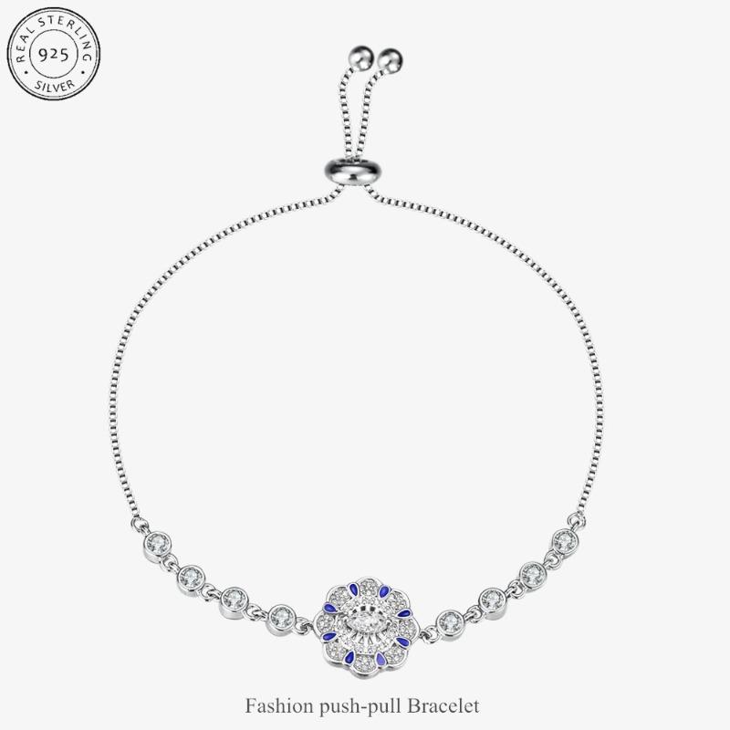 

Meier Little windmill glue topaz bracelet ring fashion s925 sterling silver inlaid zircon bracelet can be appropriately shrunk and adjusted