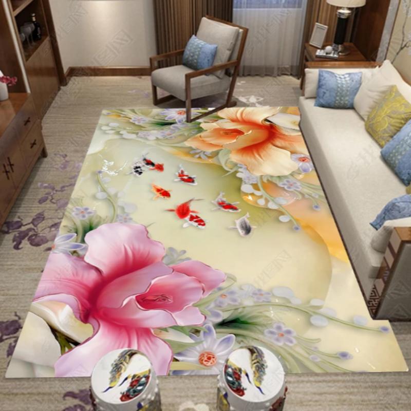 New Chinese Living Room Carpet Home Luxury Bedroom Bedside Large Area Mat Office Commercial Carpets Washable Entrance Doormat