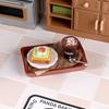 2Set 1/6 Scale Miniature Dollhouse Sumilation Mini Milk Tea Cake With Plate For Kid Pretend Play Toys