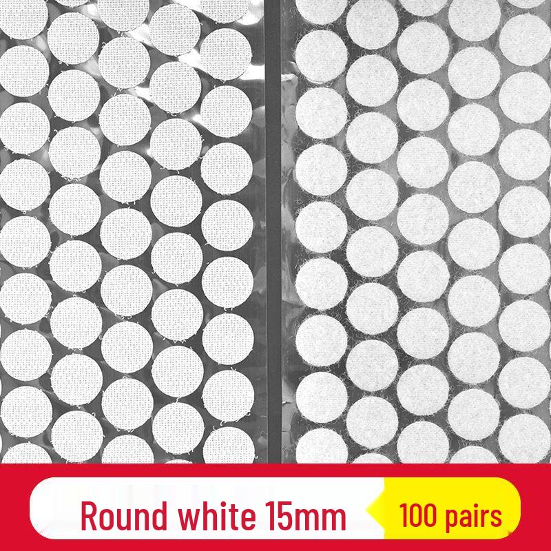 100 Paires Attaches Auto-Adhésives Rondes à Crochets et Boucles