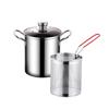 304 Stainless Steel Deep Fryer with Filter Basket Soup Pot Deep Frying Pot  Dormitory