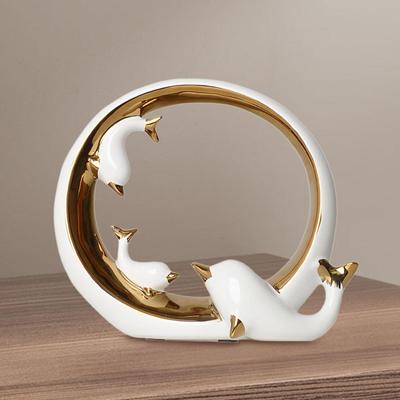 Keramická soška delfínů Stolní sbírka Řemeslná dekorace na polici Stolní ozdoba do obývacího pokoje