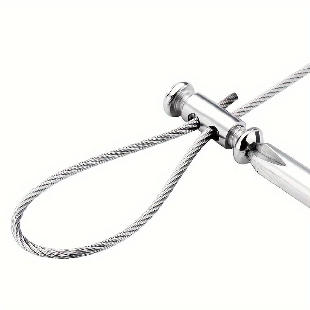 10Pcs Double Hole Cable Clamp Adjustable 1.5-5mm Wire Thread Locker Clamps Heavy Duty Durable Steel Cable Fastener Sling Fixing