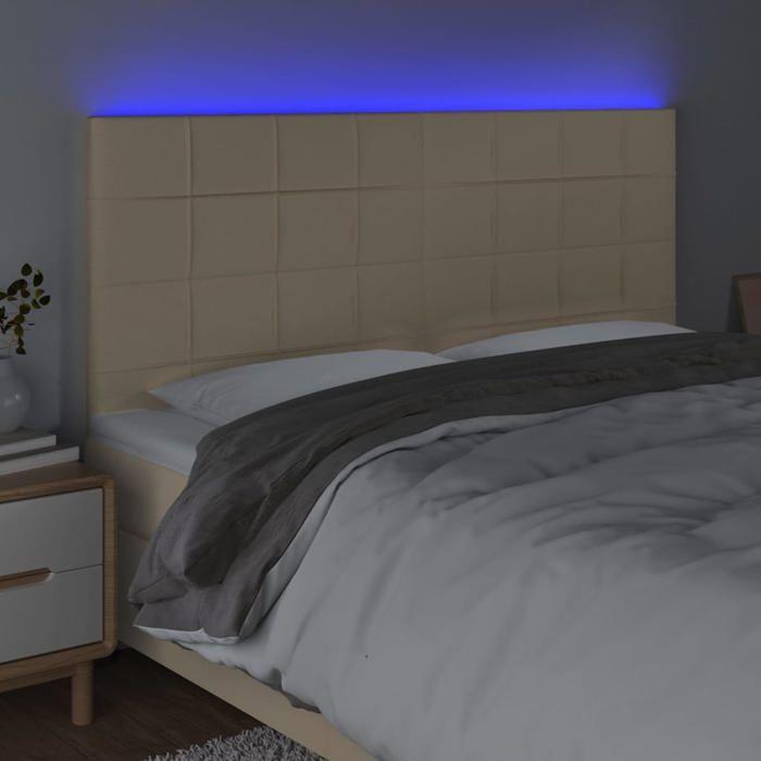 VidaXL LED Headboard Bedroom Furniture Double Bed Accessory Head of Bed Frame Interior Cream 3122435