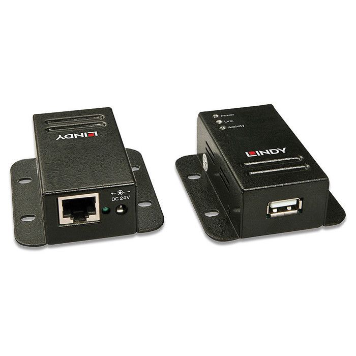 Câble De Rallonge USB 2.0 - LINDY - Cat.5 - Jusqu'à 50 M - Alimentation Par Câble - Noir