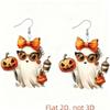 Acrylic Earrings Colored Bow Ghost Acrylic Halloween Earrings
