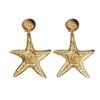 European and American exaggerated earrings, gold jewelry ins wind beach vacation wind fold fashion starfish earrings women