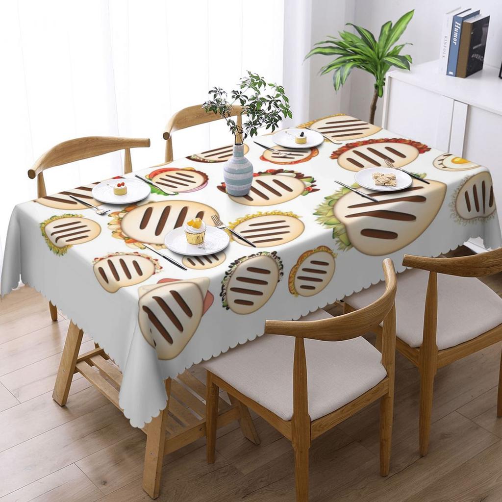Arepas Pattern Venezuela Custom Rectangular Tablecloth Waterproof Table Cover for Festival Party Decorations Table Cloth