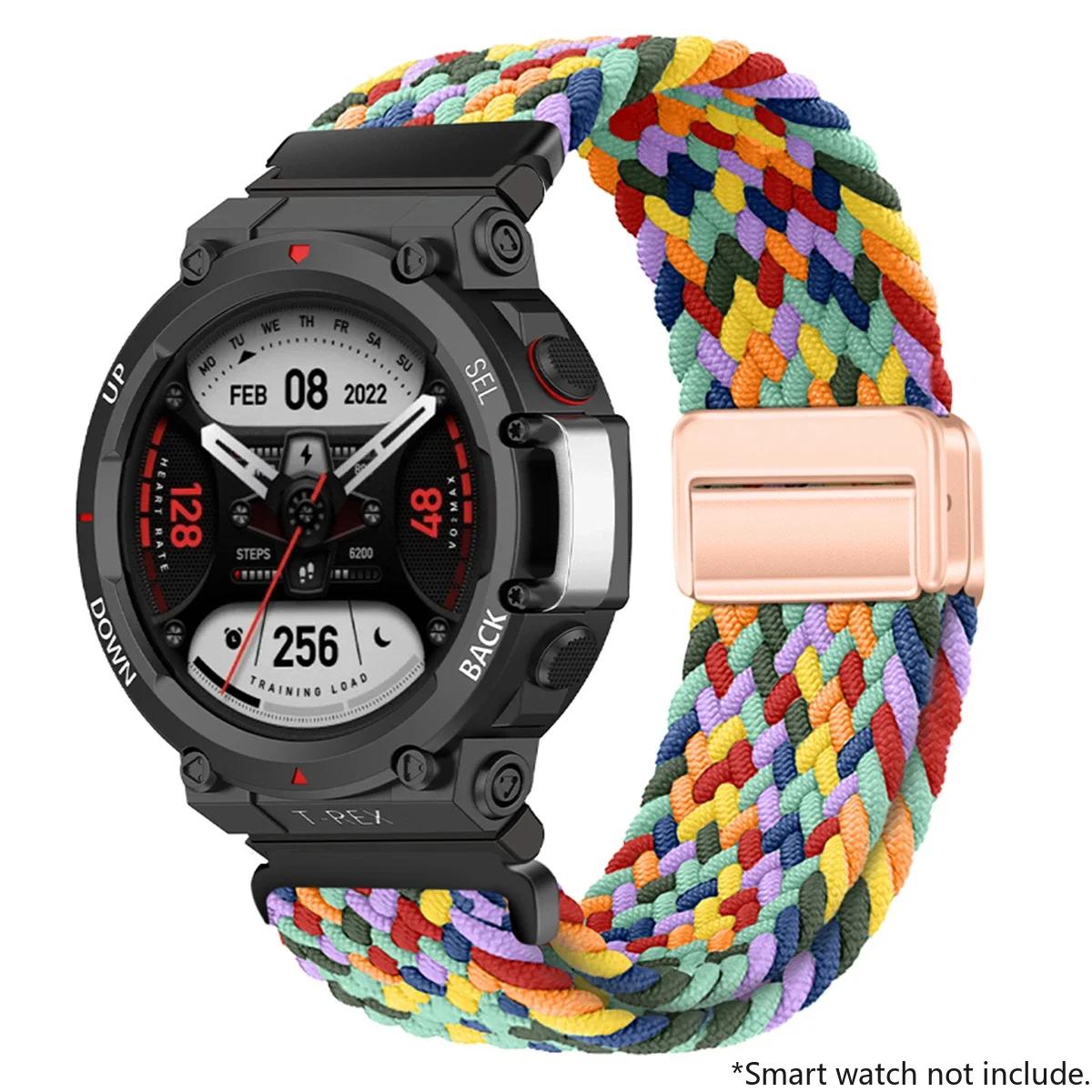 

Новый плетеный ремешок-петля для Huami Amazfit T-Rex 2 3, ремешок для умных часов, нейлоновые эластичные ремешки для Huami Amazfit T-Rex T RexPro Correa Amazfit T-REX3