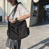 Retro lerret crossbody-veske med stor kapasitet - Dame 2025 Hong Kong-stil skulderveske for studenter