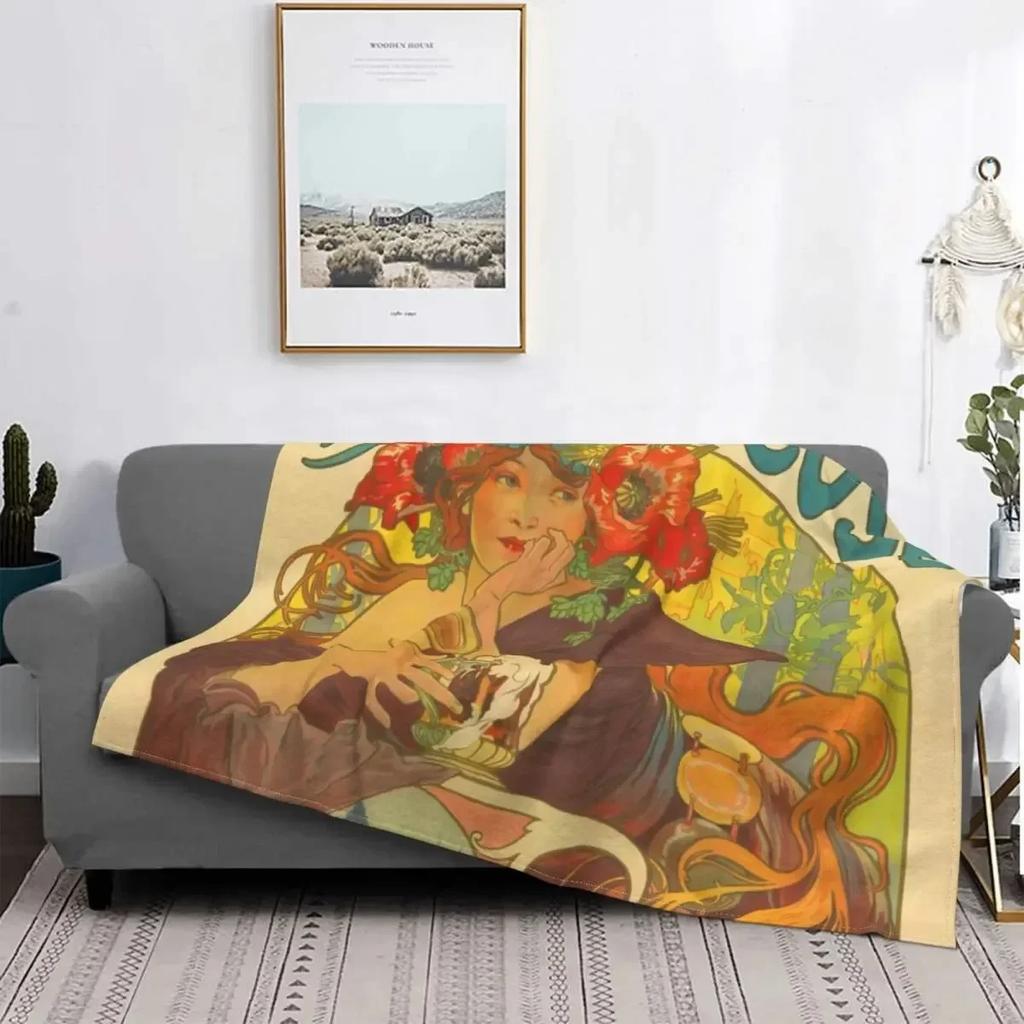 Renaissance Art Painting Blanket Medieval Vintage European Aesthetic Warm Comfortable Flannel Throw Blanket Art Women Blankets