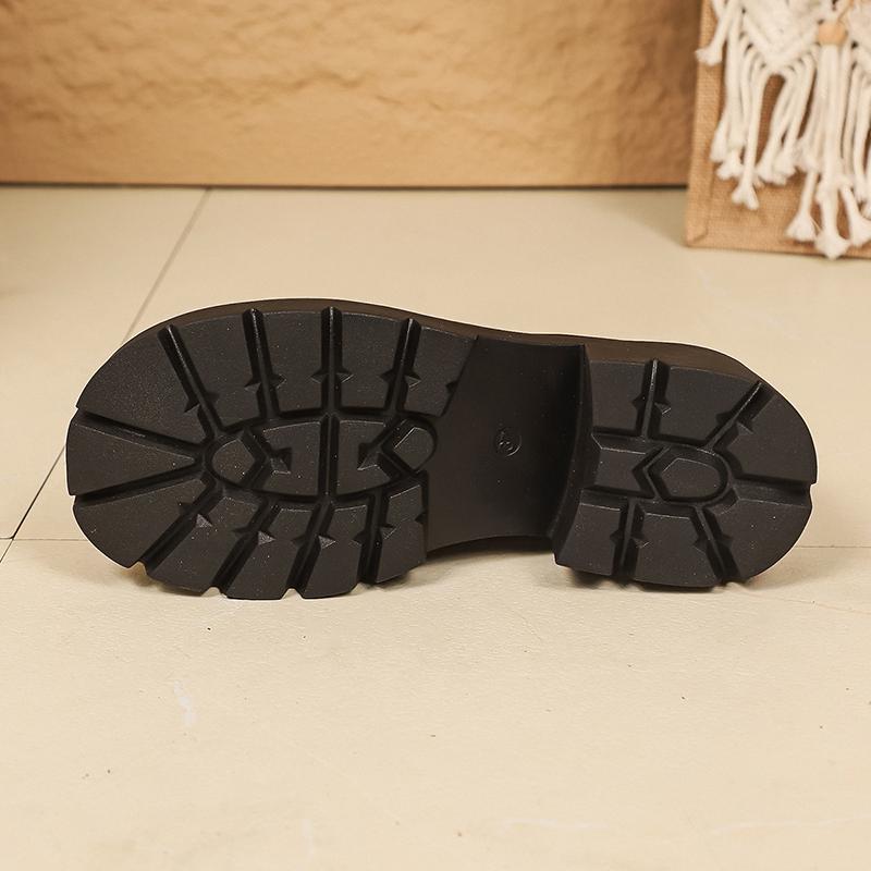 Fashion Women's Chain Decor Platform Loafers Fashion Preppy Style Patent Leather Dress Shoes Woman Comfortable Slip On Chunky Heel Pumps