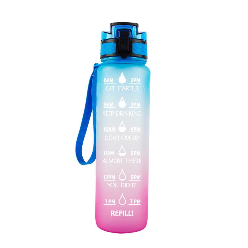 1000ml Large Capacity Tritan Sports Water Bottle with Handle for Fruit Tea