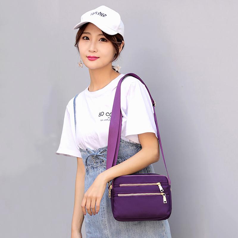 Female Casual Waterproof Nylon Shoulder Bags  Small Crossbody Messenger Bag Purse Female Multi-pocket Handbag Pouch