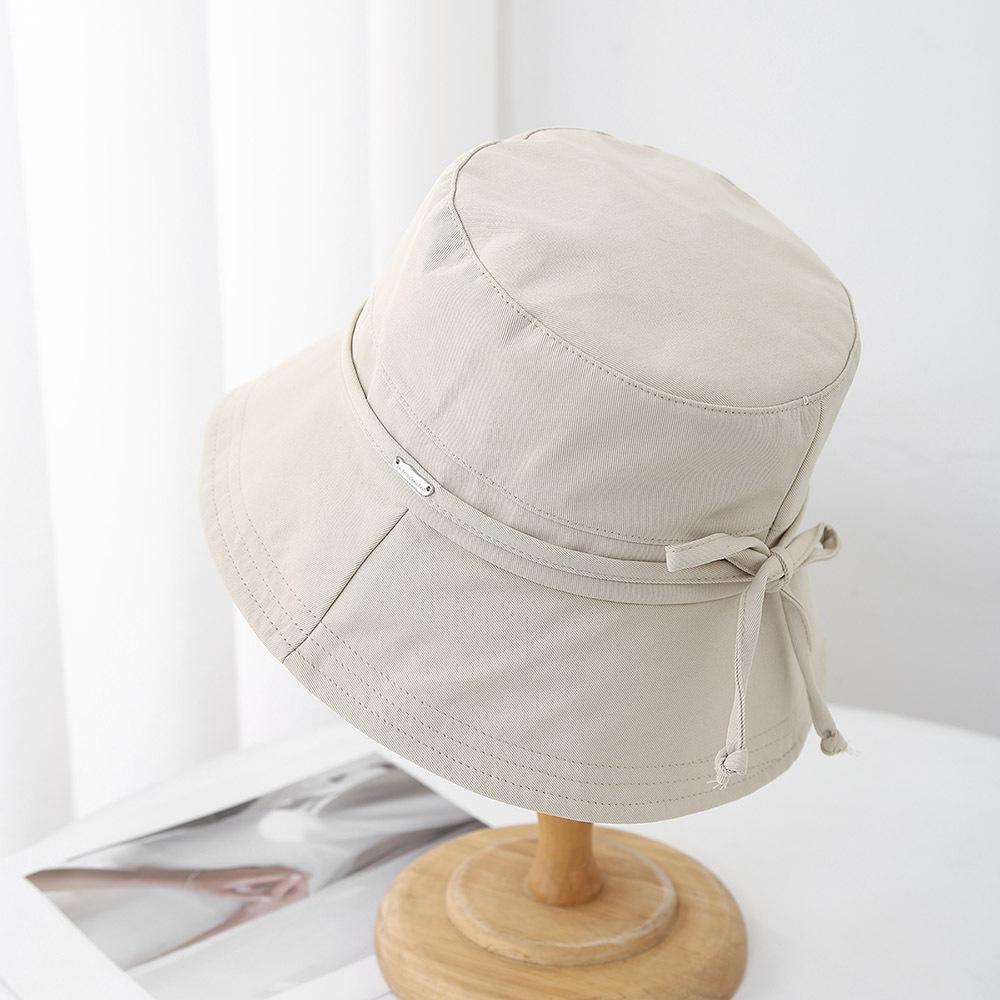 Women's Spring Summer Cloth Bow Bucket Hat Fisherman Cap Trendy Casual Sunscreen Simple New Sun Hat for Ladies