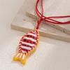Handmade Casual Beach Jewelry Accessory Artistic Crafted Surfer Neckwear Adjustable Neck Chain Jewelry with Fish Pendant