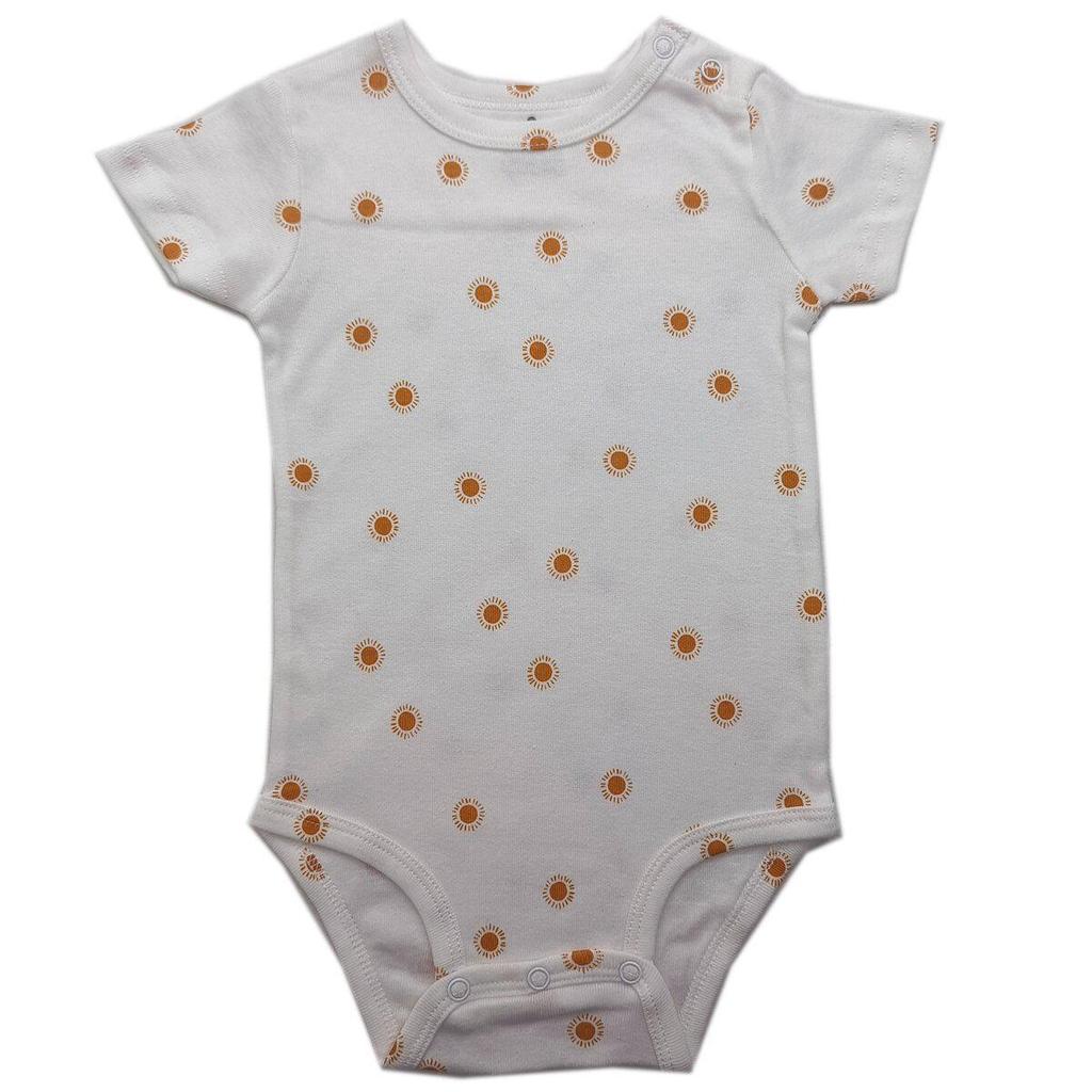 Baby Shoulder Snap Ribbed Cotton Bodysuit - Short Sleeve One-Piece Romper for Boys & Toddlers