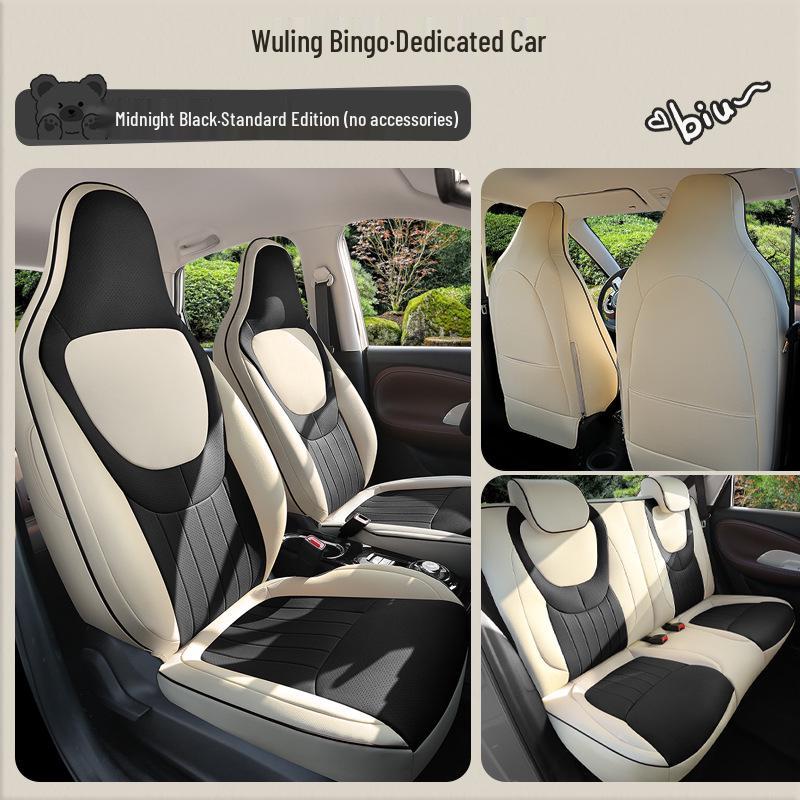Universal Four-Season Cartoon Leather Car Seat Cushion for Wuling Bingo