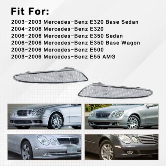 Pair Clear Bumper Side Marker Lights For 2003-2006 Mercedes Benz E-Class W211