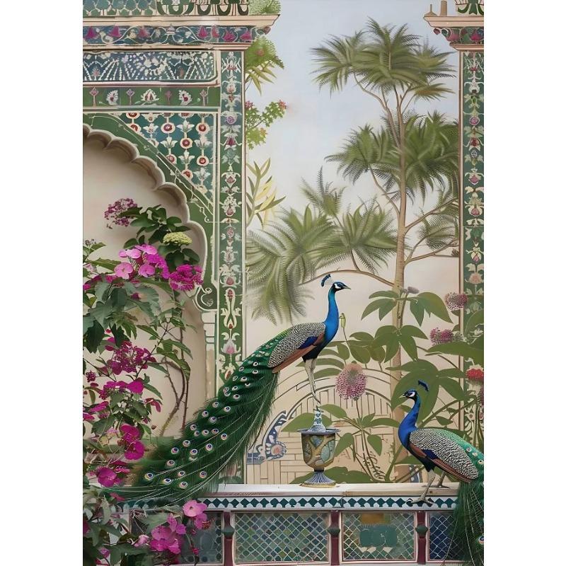 Indian Animals Elephant Tiger Peacock Nature Posters and Prints Canvas Printing Wall Art Picture for Living Room Home Decor Gift