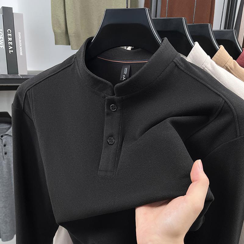 

Men s Half High Collar Pullove Hoodie Winter Solid Color Matte Warm Long Sleeve Casual Versatile Men s Wear 4XL чорний