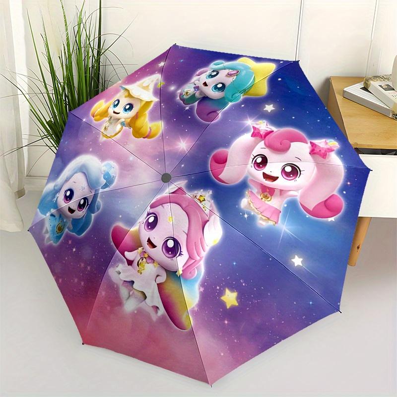 

Wonderful Cute Automatic folding umbrella simple eight rib design, bright color pattern, durable iron frame, ideal for travel and outdoor,