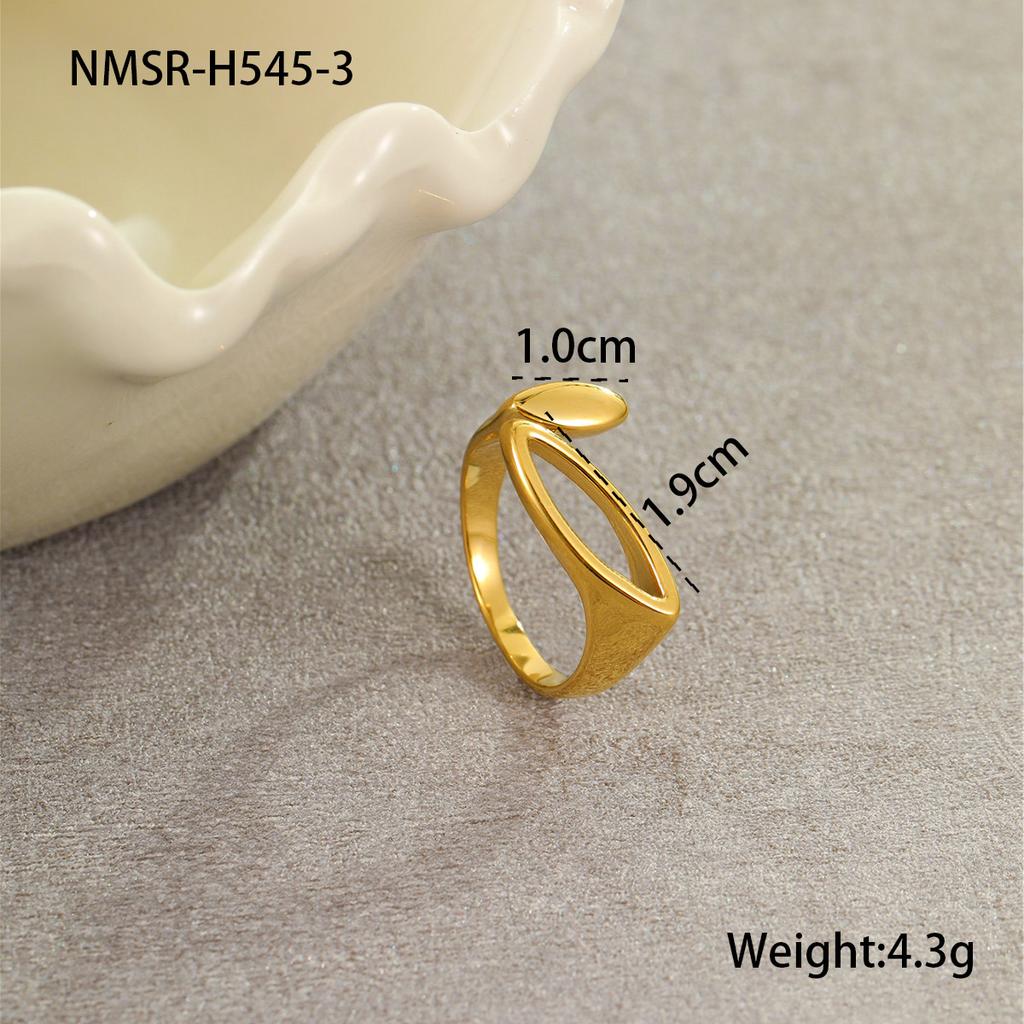 GEMCHIC Women's Geometric Irregular Stainless Steel Rings Gold Plated Fashion Statement Jewelry