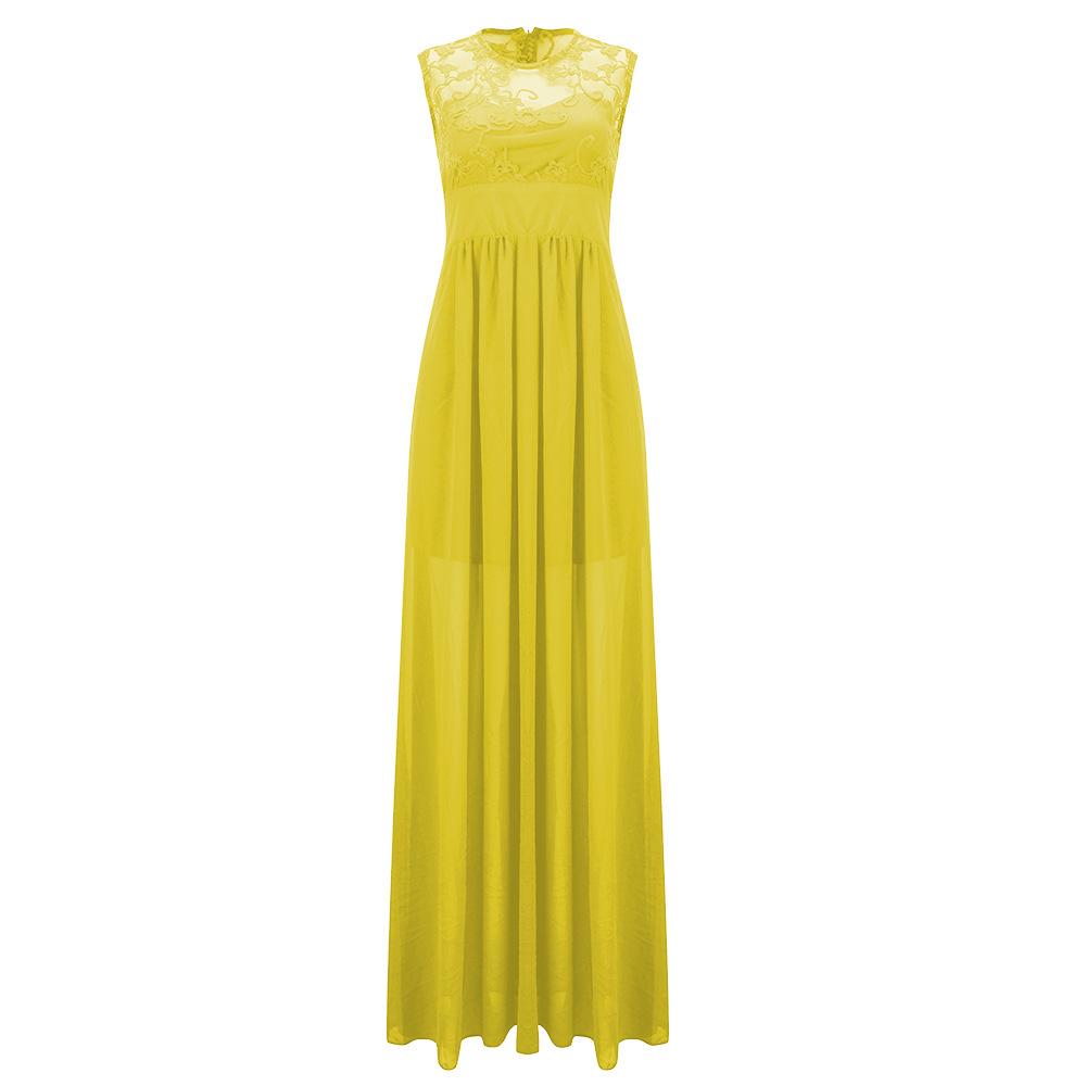 2025 European & American Slim-fit Evening Gown – Light Blue Lace Patchwork Chiffon, Back Zipper, 10 Colors Available