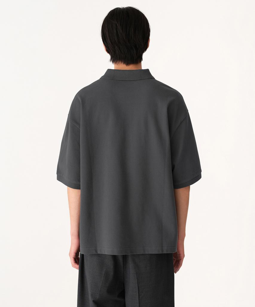 MUSINSA STANDARD Oversized Crop Pique Polo Shirt [Dark Grey]
