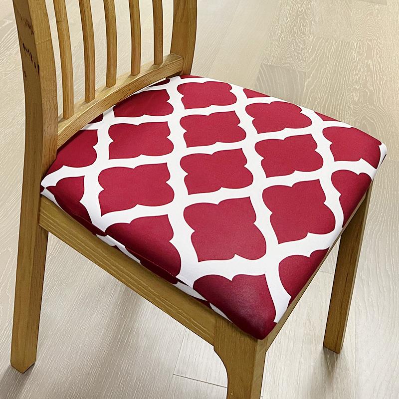 Potahy na židle do jídelny Strečový potištěný potah na jídelní židli Polstrovaný sedák na židli Slipcovers pro kuchyň, kancelář 1 ks