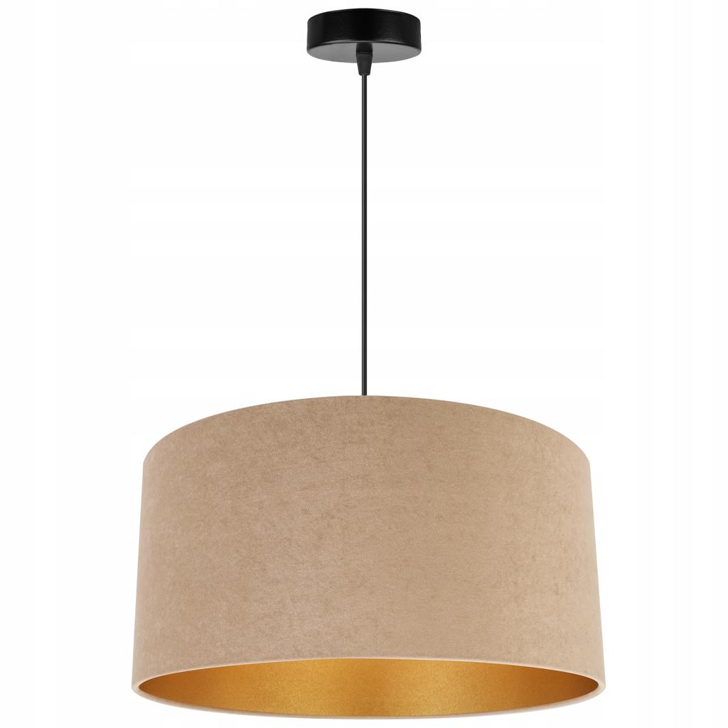 Hanging Lamp Ceiling Chandelier Golden Velvet Lampshade