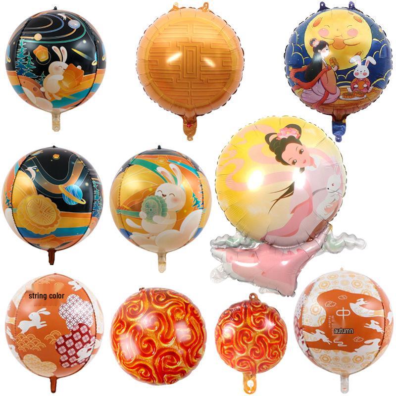 Dragon Boat & Mid-Autumn Festival Decorations: Zongzi Mooncake Balloons & Pull Flag Ornaments
