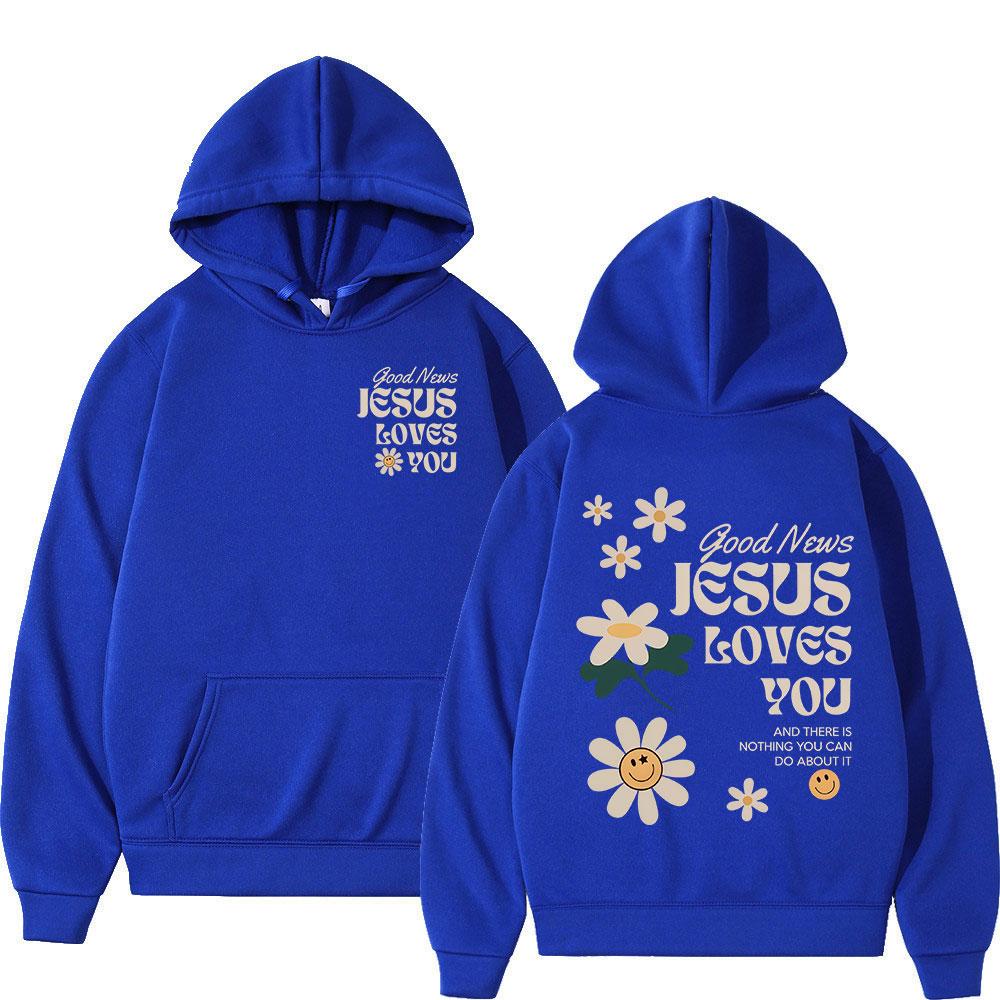 Gute Nachricht Jesus liebt dich Christliche Bibelvers Hoodies Männer Frauen Kleidung Mode Harajuku Sweatshirt Übergroßer Fleece Pullover