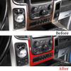 Für Dodge RAM 1500 2010-2017 Mittelkonsolen-Einstellschalter-Panel-Abdeckung Zierleiste Rot