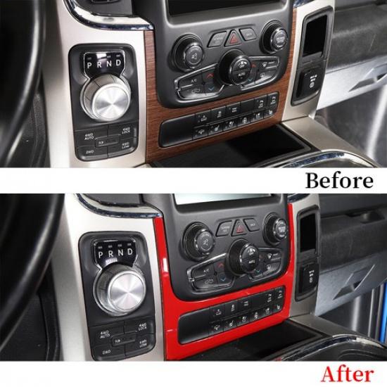 Für Dodge RAM 1500 2010-2017 Mittelkonsolen-Einstellschalter-Panel-Abdeckung Zierleiste Rot