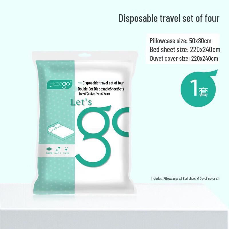 Freego 4-Piece Disposable Travel Bedding Set