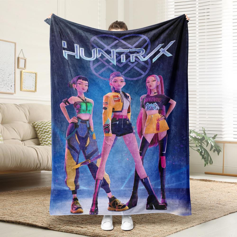 KPop Demon Hunters Colorful anime style!Rumi and other characters cover blankets, comfortable and fashionable at home