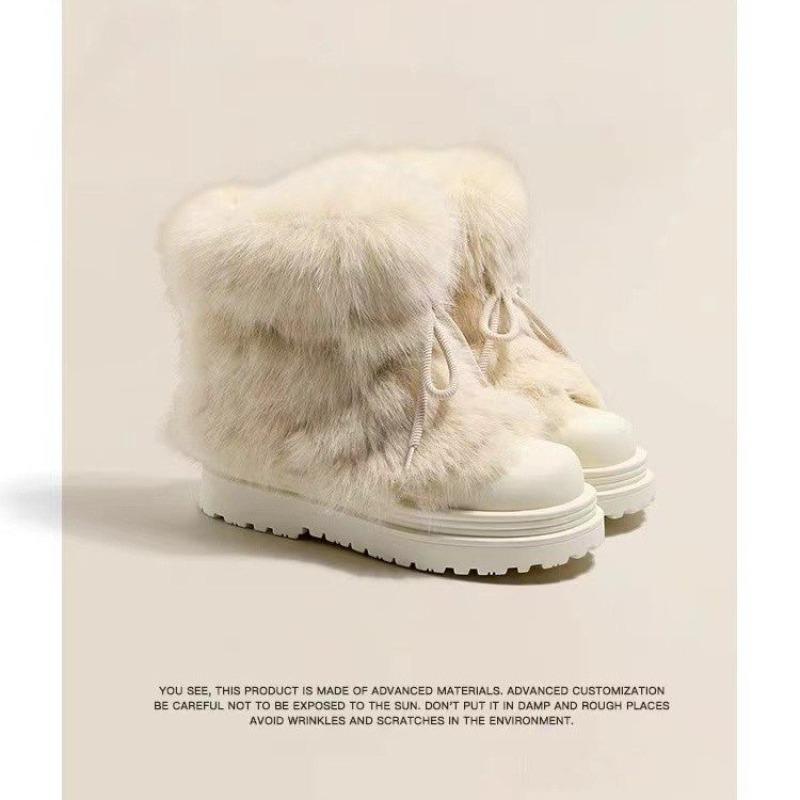 Anti-slip Snow Boots Women 2025 Autumn Winter Thickened Plush Platform Cotton Shoes Big Head Short Boots