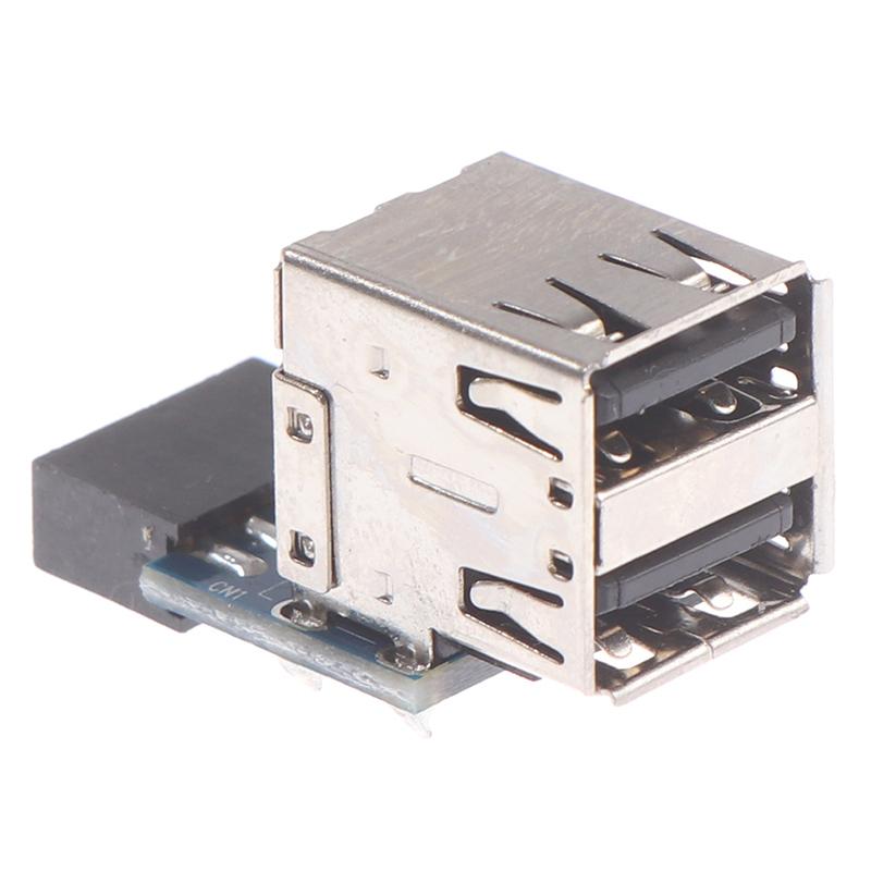 9-Pin Motherboard To 2 Ports Usb 2.0 A Female Internal Header Adapter
