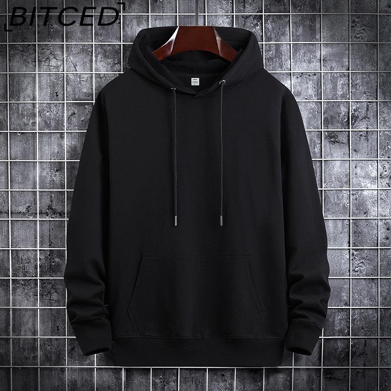 BITCED Autumn Thin Hooded Printed Sweatshirt Trendy Fashion Men's Casual Comfortable Pullover Top