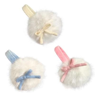 Protetores de Orelha Peludos de Pelúcia Com Laço Decorativo Protetores de Orelha Macios e Confortáveis para Mulheres Meninas Ciclismo Caminhada Equipamento de Inverno