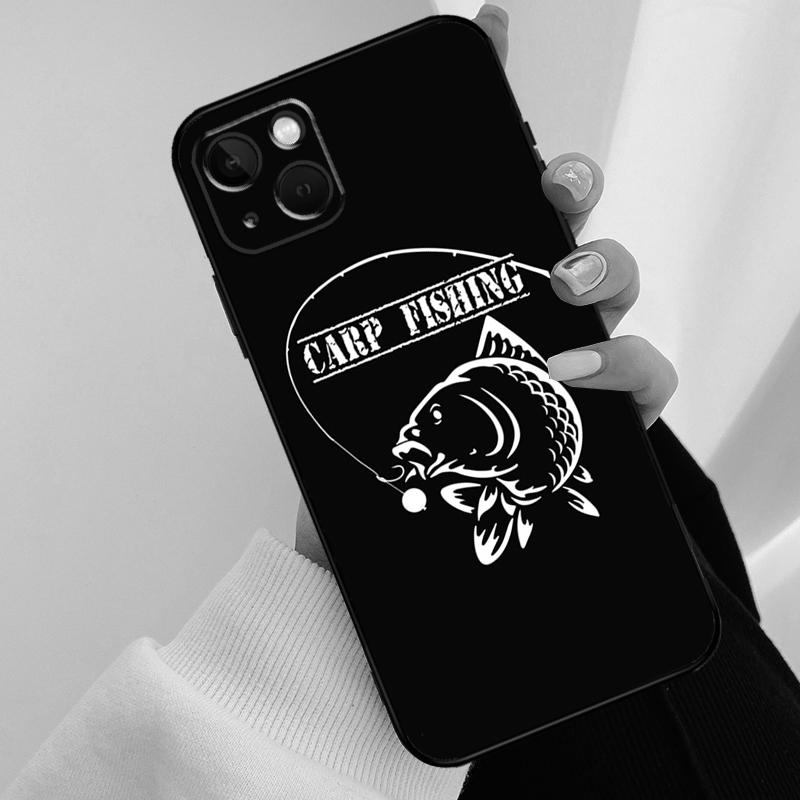 Carp Fish Fishing Rod Phone Case For iPhone 17 Pro Max 16 15 14 11 12 13 Pro Max mini 15 16 Plus 16e 17 Air Cover