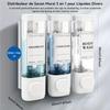 Wall-mounted Soap Dispenser, Shower Gel Dispenser, 3-in-1 Shampoo and Conditioner Dispenser, No Drilling Required, ABS Material,