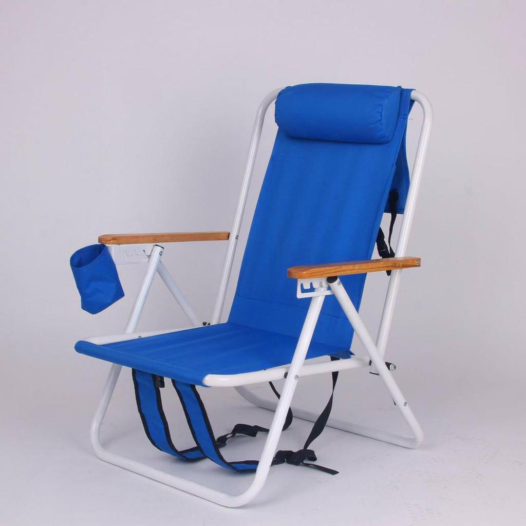 Beach Chair Backpack Folding Chairs for Outside Portable Recliner Seat with Cup Holder Camping Accessories for Travel Picnic