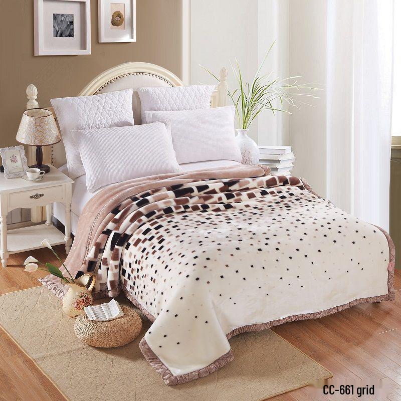 G5Z Double Layer Thickened Raschel Blanket - Cozy Autumn/Winter Quilt for Couples or Wedding Cover