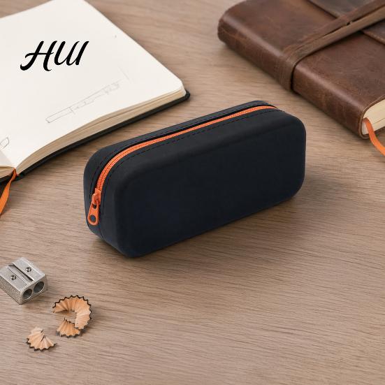 Solid Color Pen Case Silicone Pencil Case, Soft Bag, Makeup Pouch, Cosmetics Storage Pouch Stationery Bag for Students, School Supplies One-piece