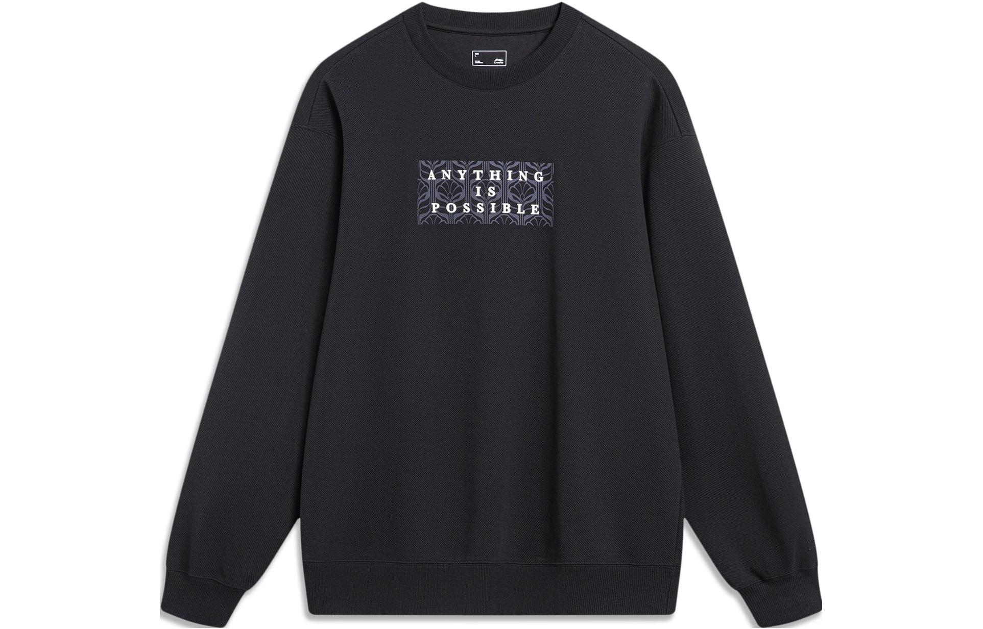 Li Ning Sports Lifestyle Collection Sports Trendy Collection Sweatshirt Men s Black AWDT387-3 3XL