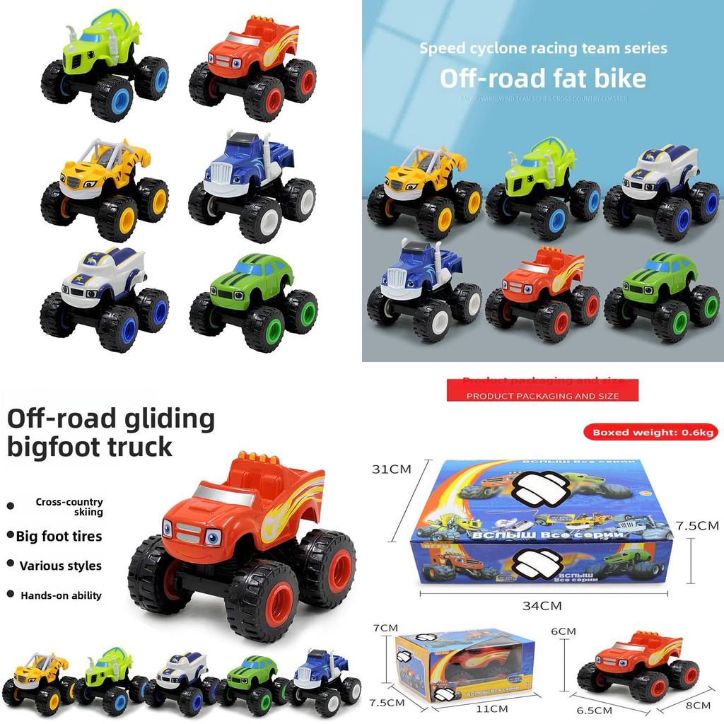 Blaze Monster Machines Inertia Rc Offroad Car With Fire Theme For Kids Toy Set